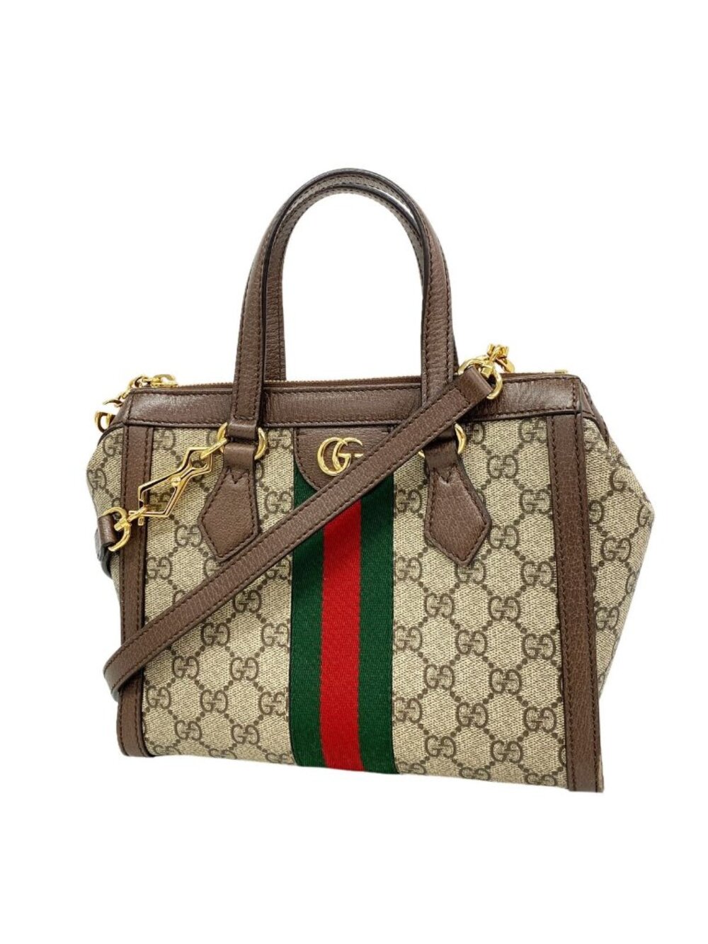 Gucci Handbag Ophidia Brown Gold 2-Way Bag